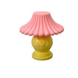 Vintage Fisher Price Dollhouse Loving Family Yellow & Pink Plastic Lamp 1996